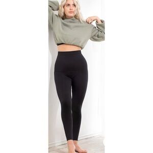 New! Shapermint Essentials Black High Waist Control Shapewear Leggings Medium